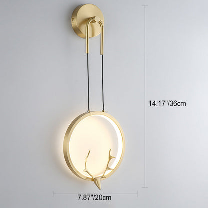 Deco Ring Wall Sconce Lamp with Brass & Silicone Frame LED