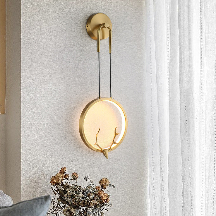 Deco Ring Wall Sconce Lamp with Brass & Silicone Frame LED