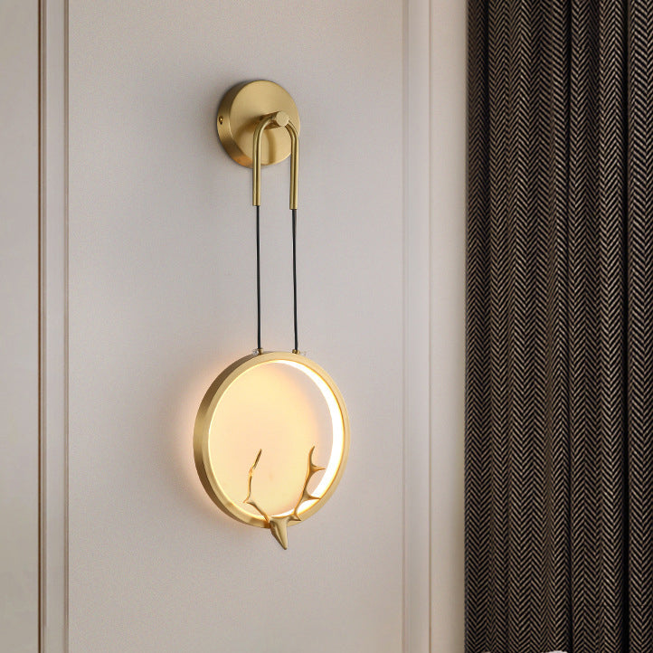 Deco Ring Wall Sconce Lamp with Brass & Silicone Frame LED