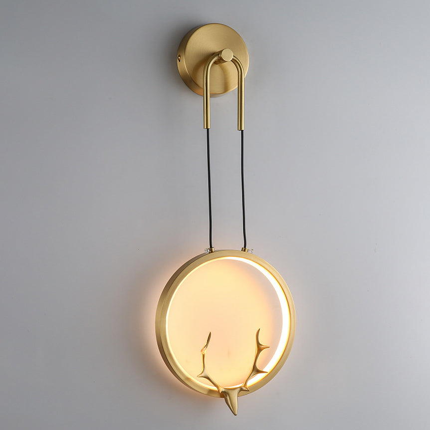 Deco Ring Wall Sconce Lamp with Brass & Silicone Frame LED