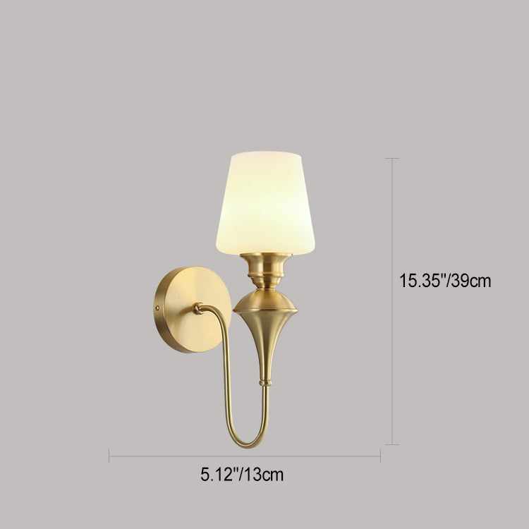 Wall Sconce – 1/2 Light Copper & Glass with Tapered Shade