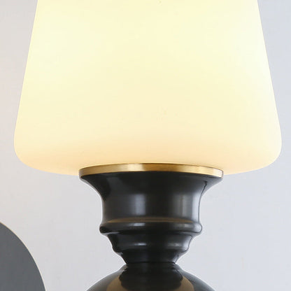 Wall Sconce – 1/2 Light Copper & Glass with Tapered Shade