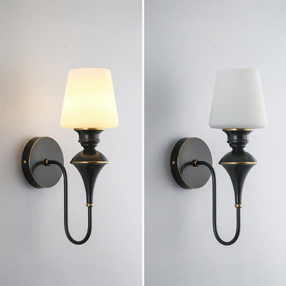 Wall Sconce – 1/2 Light Copper & Glass with Tapered Shade