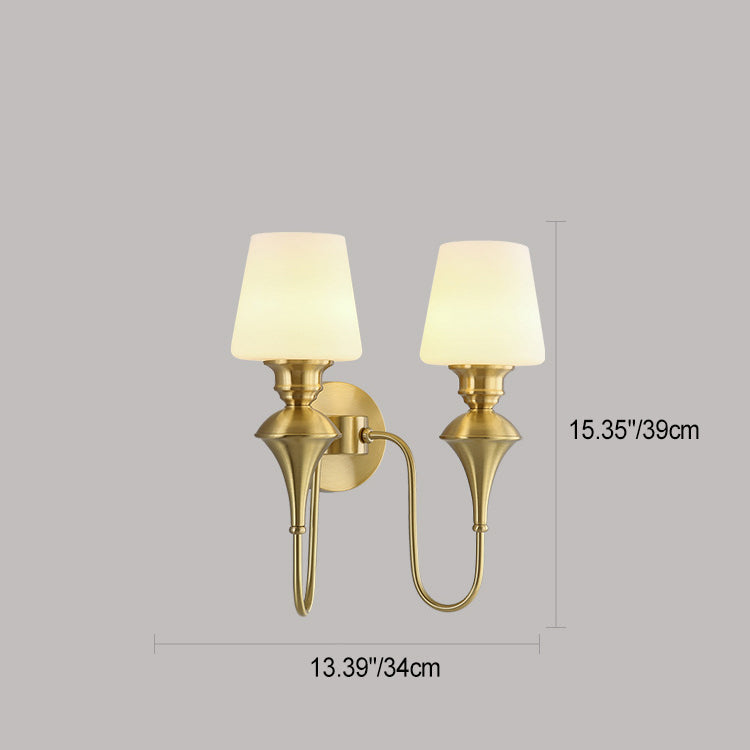 Wall Sconce – 1/2 Light Copper & Glass with Tapered Shade