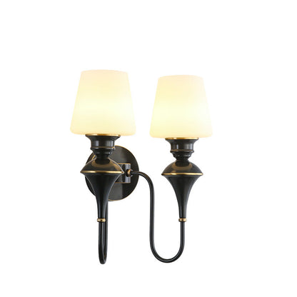 Wall Sconce – 1/2 Light Copper & Glass with Tapered Shade