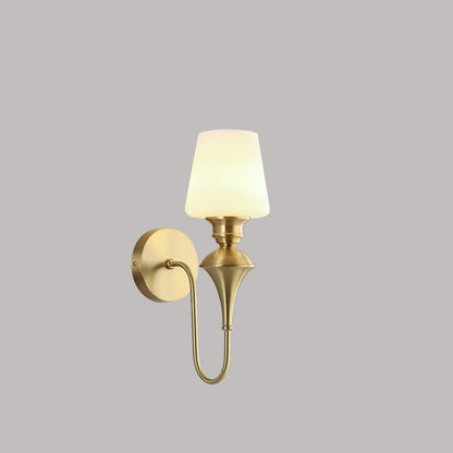 Wall Sconce – 1/2 Light Copper & Glass with Tapered Shade