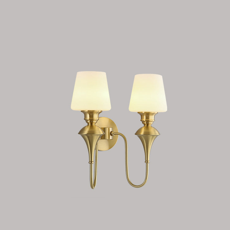 Wall Sconce – 1/2 Light Copper & Glass with Tapered Shade