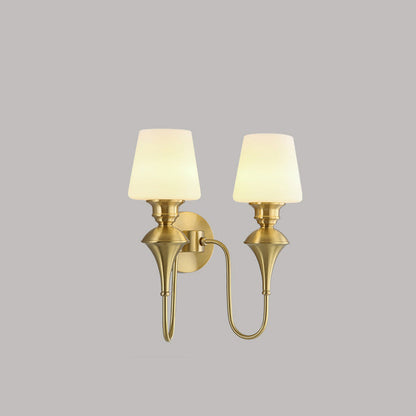 Wall Sconce – 1/2 Light Copper & Glass with Tapered Shade