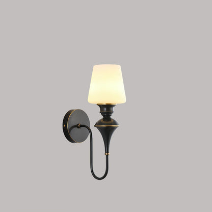 Wall Sconce – 1/2 Light Copper & Glass with Tapered Shade