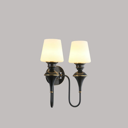 Wall Sconce – 1/2 Light Copper & Glass with Tapered Shade