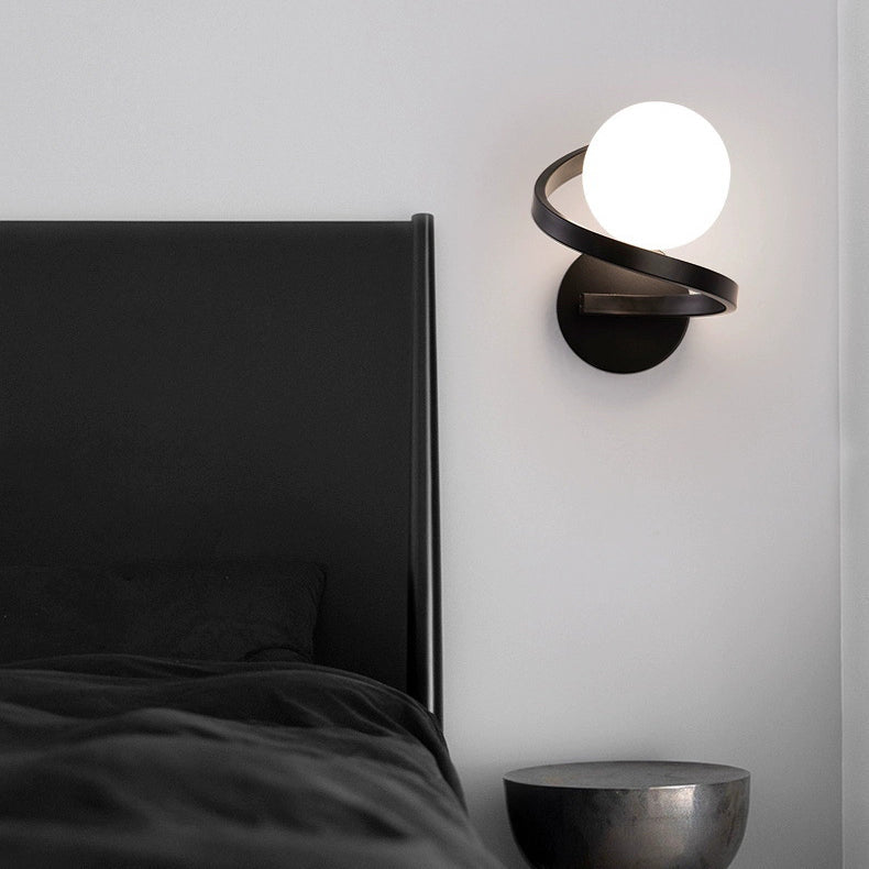 Simplicity Wall Sconce – 1-Light Iron & Glass Sphere Lamp