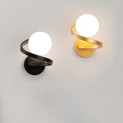 Simplicity Wall Sconce – 1-Light Iron & Glass Sphere Lamp