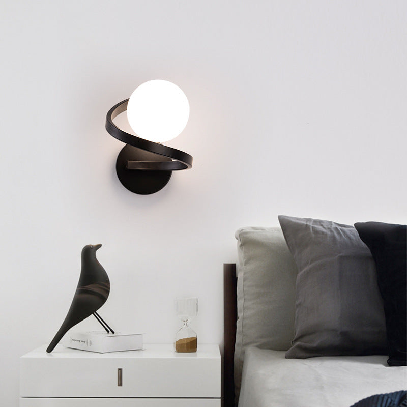 Simplicity Wall Sconce – 1-Light Iron & Glass Sphere Lamp