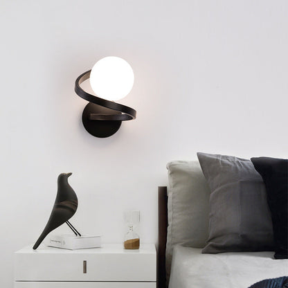 Simplicity Wall Sconce – 1-Light Iron & Glass Sphere Lamp