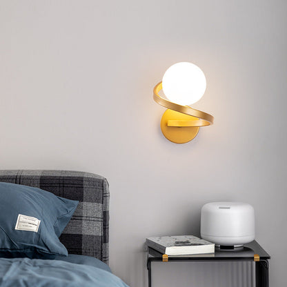 Simplicity Wall Sconce – 1-Light Iron & Glass Sphere Lamp