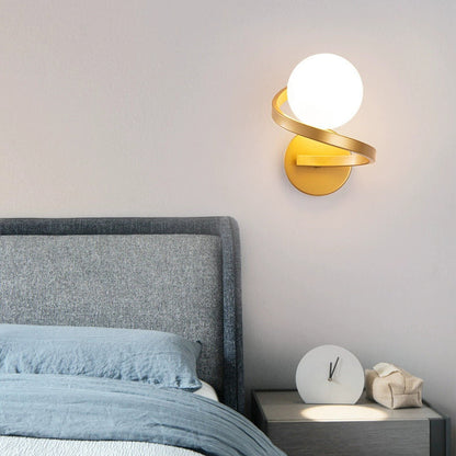Simplicity Wall Sconce – 1-Light Iron & Glass Sphere Lamp