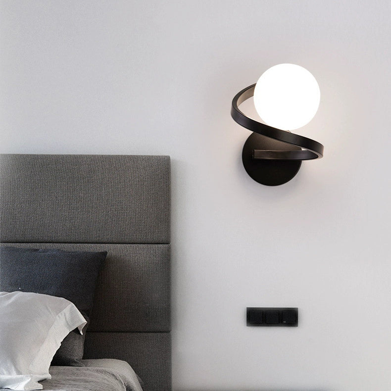 Simplicity Wall Sconce – 1-Light Iron & Glass Sphere Lamp