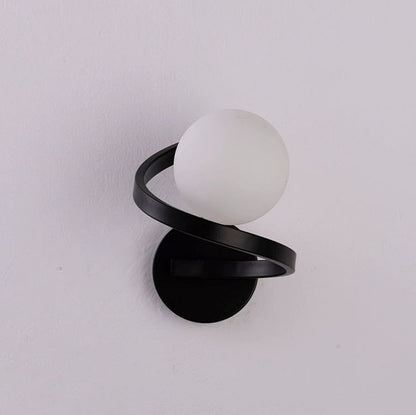 Simplicity Wall Sconce – 1-Light Iron & Glass Sphere Lamp