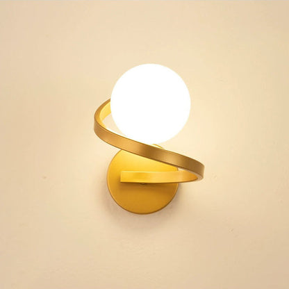 Simplicity Wall Sconce – 1-Light Iron & Glass Sphere Lamp