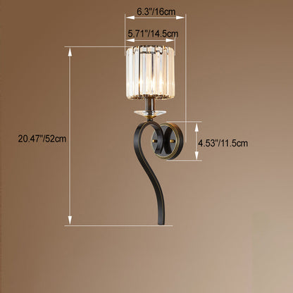 French Cylinder Wall Sconce – 1-Light Copper & Glass Lamp