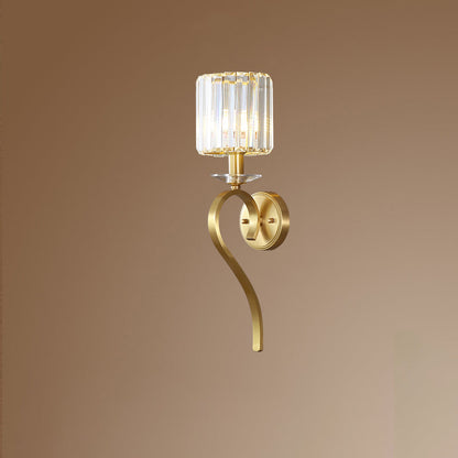 French Cylinder Wall Sconce – 1-Light Copper & Glass Lamp