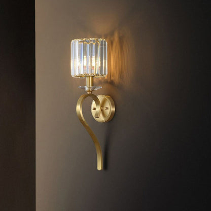 French Cylinder Wall Sconce – 1-Light Copper & Glass Lamp