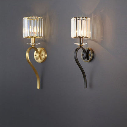 French Cylinder Wall Sconce – 1-Light Copper & Glass Lamp