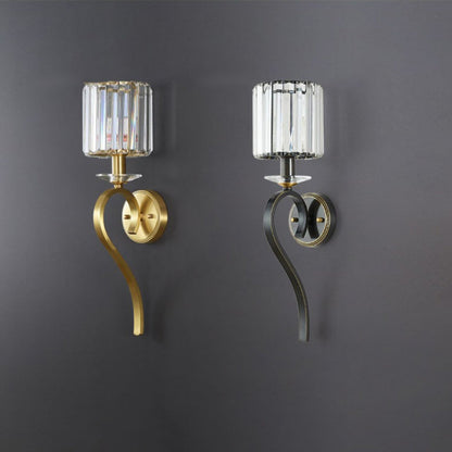 French Cylinder Wall Sconce – 1-Light Copper & Glass Lamp