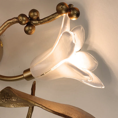 Creative Flower Wall Sconce – 6-Light Copper & Crystal Lamp