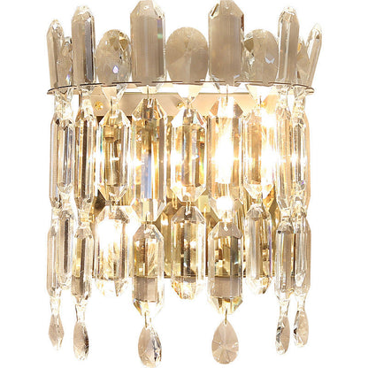 Wall Sconce – 2-Light Metal & Crystal Water Drop Lamp