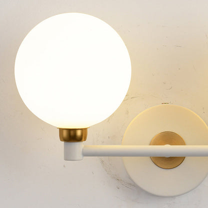 Minimalist Wall Sconce – 2-Light Iron & Glass Globe Lamp
