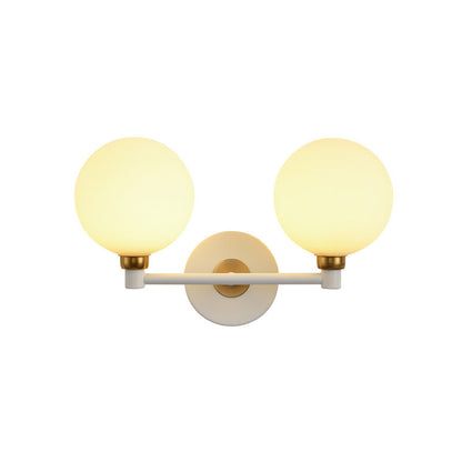Minimalist Wall Sconce – 2-Light Iron & Glass Globe Lamp