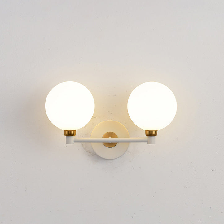 Minimalist Wall Sconce – 2-Light Iron & Glass Globe Lamp