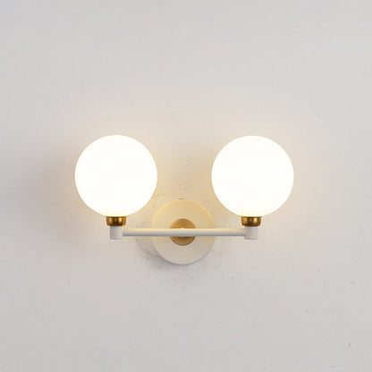 Minimalist Wall Sconce – 2-Light Iron & Glass Globe Lamp