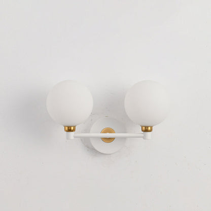 Minimalist Wall Sconce – 2-Light Iron & Glass Globe Lamp