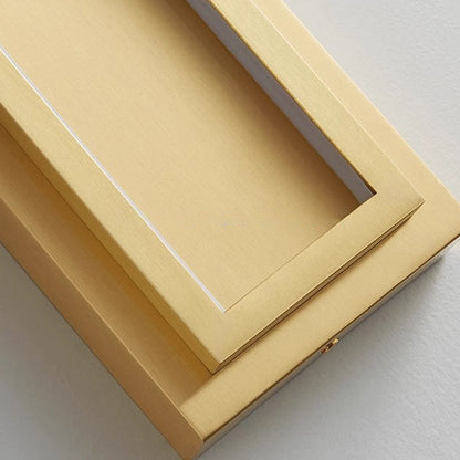 Modern Minimalist Wall Sconce – Rectangular Copper LED Lamp