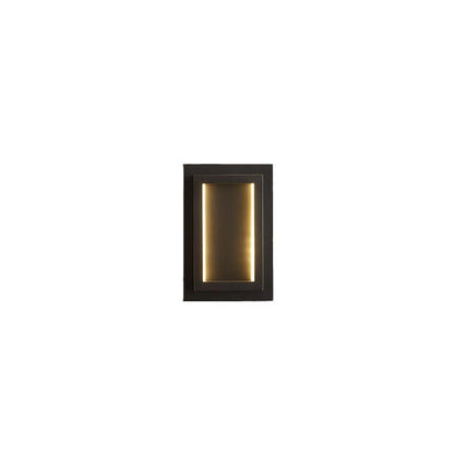 Modern Minimalist Wall Sconce – Rectangular Copper LED Lamp