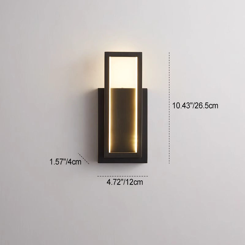 Modern Minimalist Wall Sconce – Rectangular Copper LED Lamp