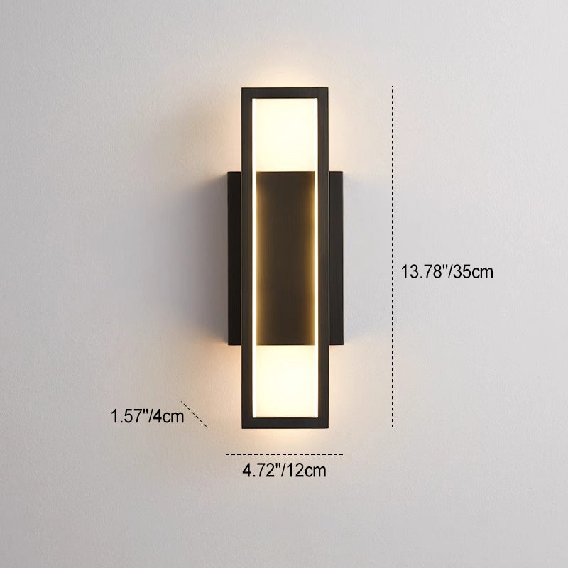 Modern Minimalist Wall Sconce – Rectangular Copper LED Lamp