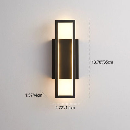 Modern Minimalist Wall Sconce – Rectangular Copper LED Lamp