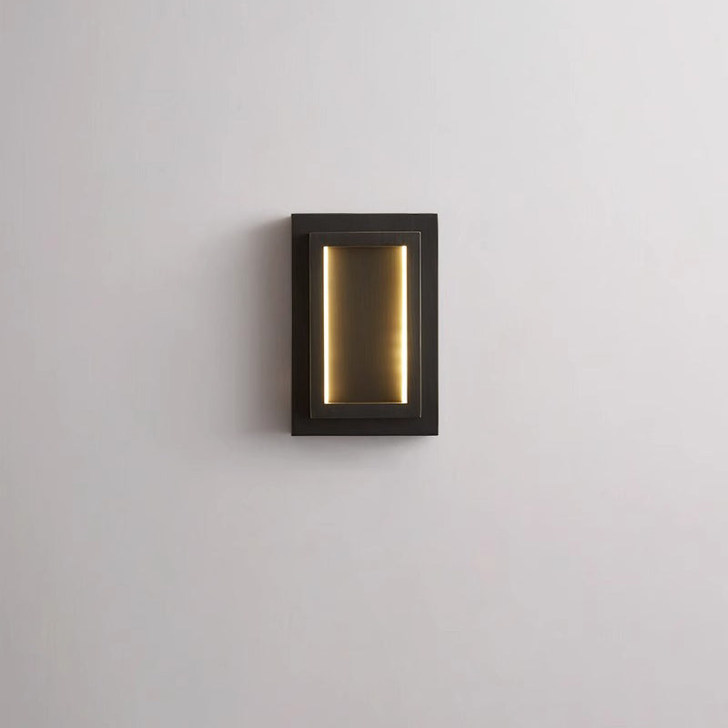 Modern Minimalist Wall Sconce – Rectangular Copper LED Lamp