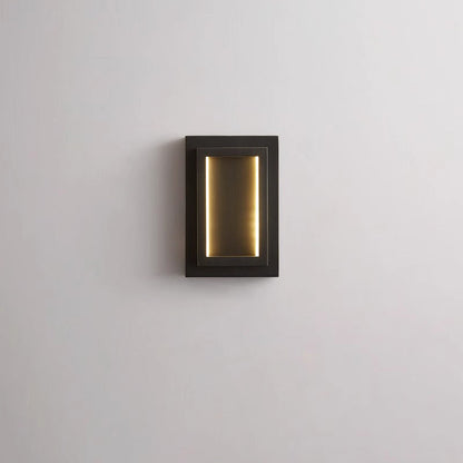 Modern Minimalist Wall Sconce – Rectangular Copper LED Lamp