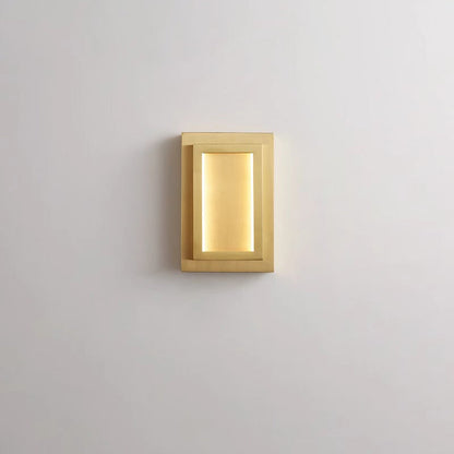 Modern Minimalist Wall Sconce – Rectangular Copper LED Lamp
