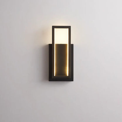 Modern Minimalist Wall Sconce – Rectangular Copper LED Lamp