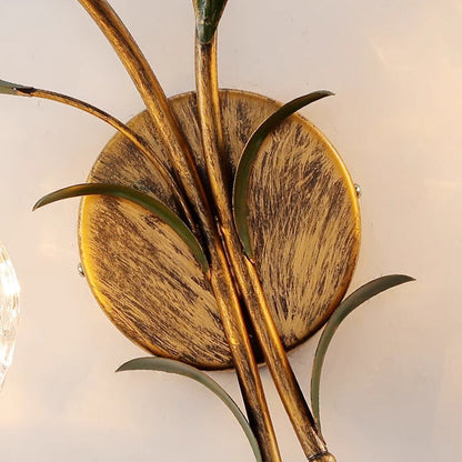 French Flower Wall Sconce – 1/2-Light Iron & Glass Lamp