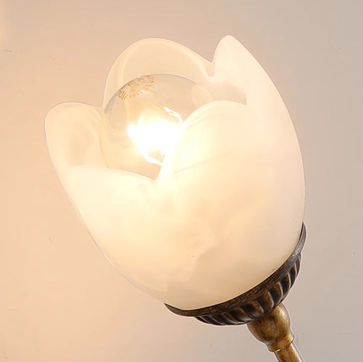 French Flower Wall Sconce – 1/2-Light Iron & Glass Lamp