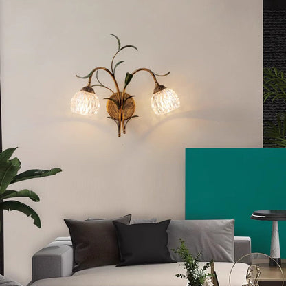 French Flower Wall Sconce – 1/2-Light Iron & Glass Lamp