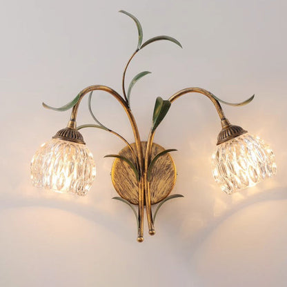 French Flower Wall Sconce – 1/2-Light Iron & Glass Lamp