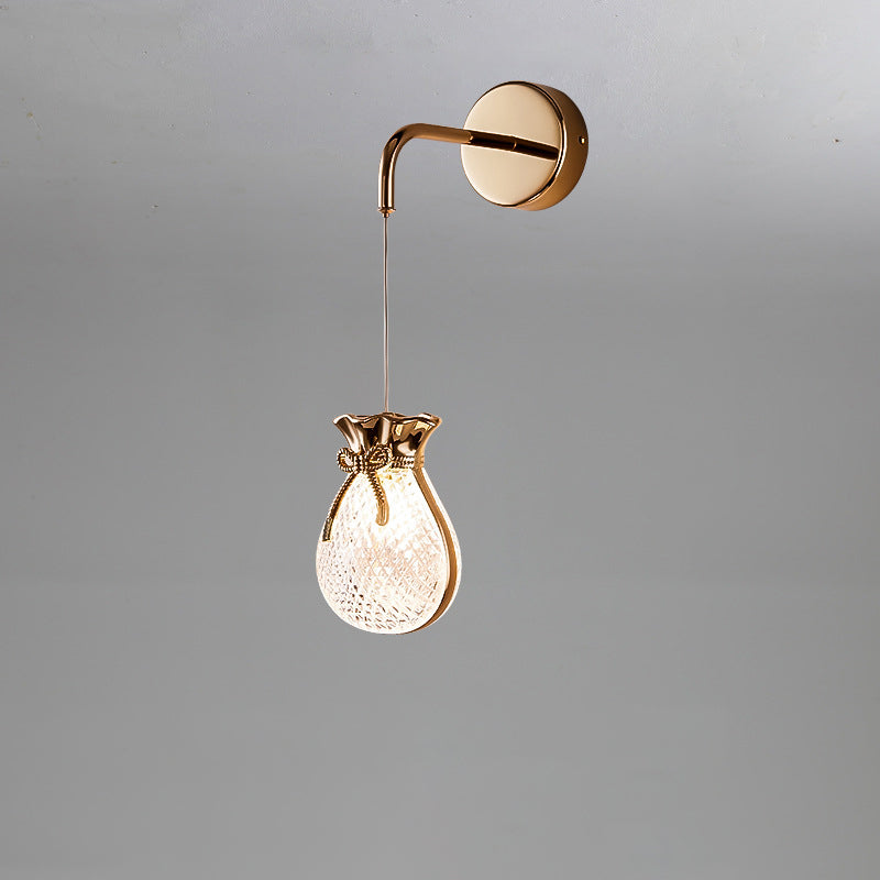 Creative Wall Sconce – 1-Light Iron & Acrylic Handbag Lamp