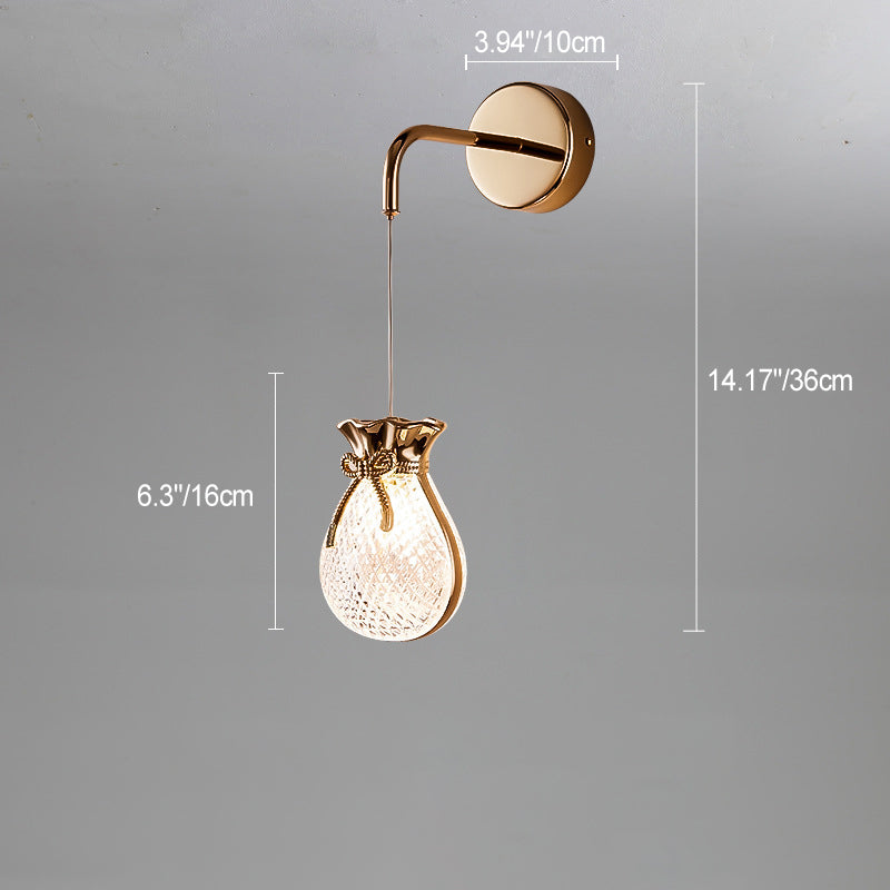Creative Wall Sconce – 1-Light Iron & Acrylic Handbag Lamp